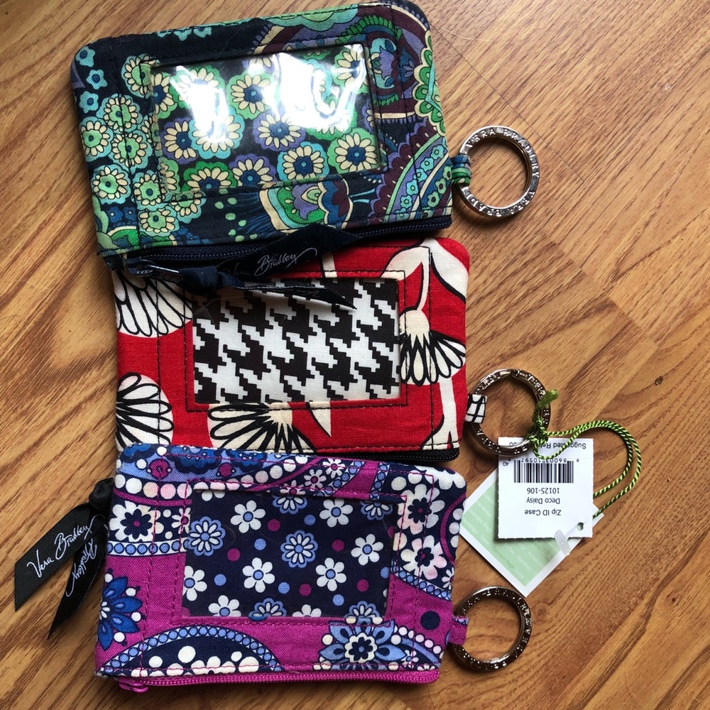 Three Vera Bradley Zip ID cases